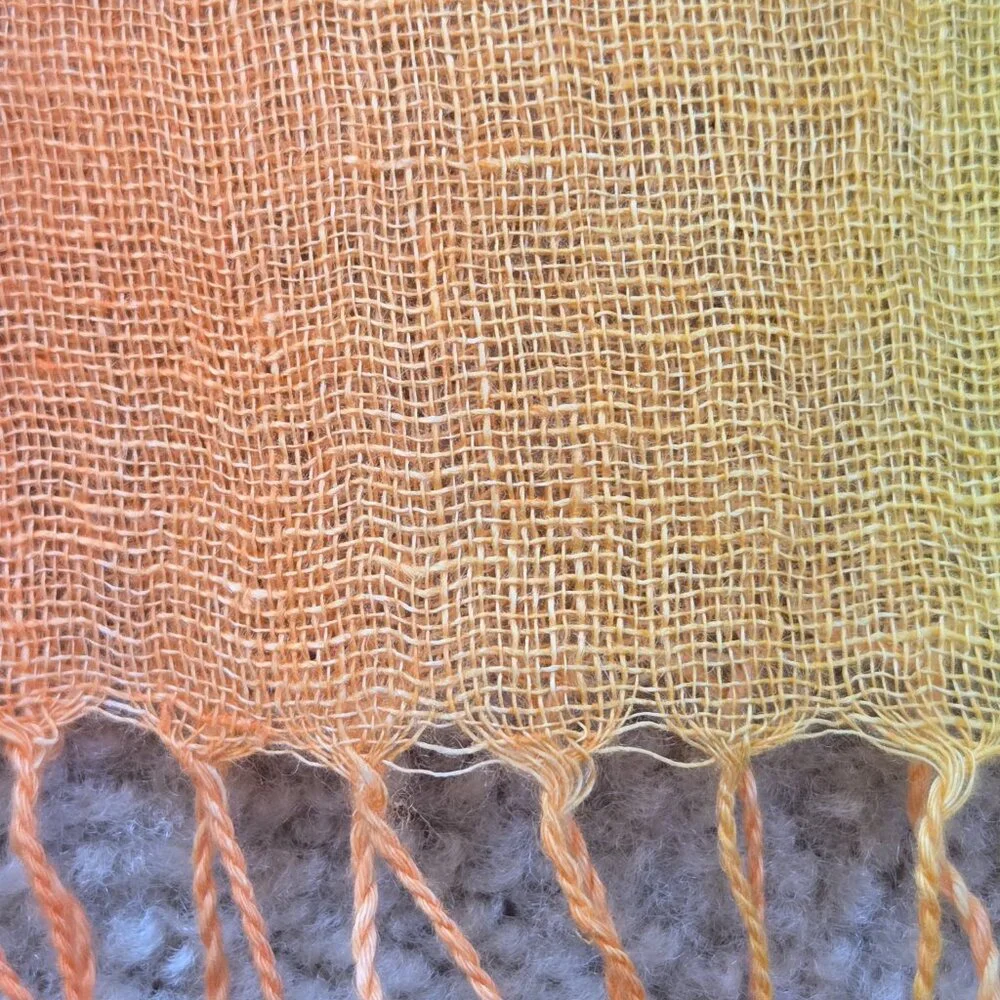 NWOT Linen Scarf Gradient Red Orange Yellow Ombre